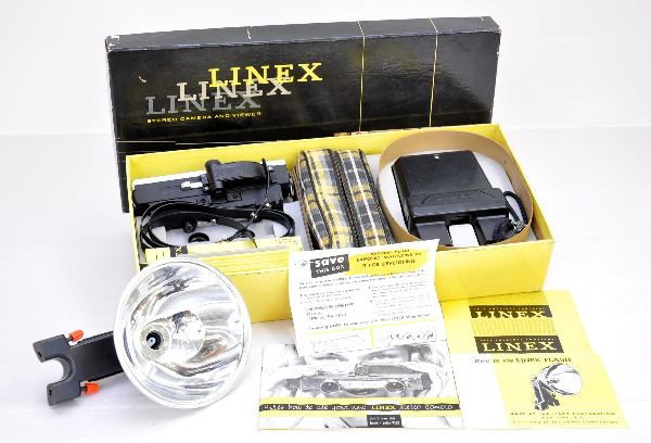 Unusual Lionel Linex Camera Set with Flash: This set is for making stereo pictures to be used by the stereo viewer included. Set is absolutely complete with inserts. In addition, there are extra mail-in slides and store receipt. Original box wi