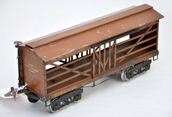 Ives 193 Stock Car: Standard gauge, strong lettering, clean and shiny, showing moderate playwear, C6