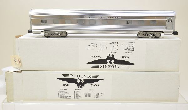 Phoenix Rail Ways Passenger Cars: California Zephyr and Burlington Pullman. Both in original boxes with packing. C9