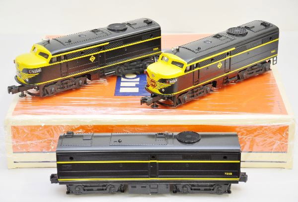 Lionel 11734 Erie Alco ABA Diesels: Cute ABA diesel set with diesel horn, unrun with original set box, C9