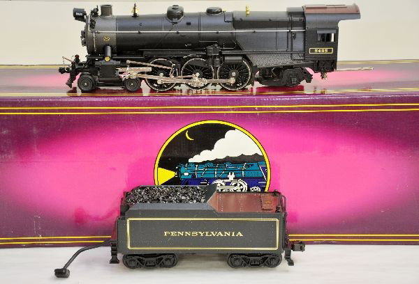MTH 5495 PRR K-4s Locomotive: Nicely detailed with Proto 1 sounds, test run, ob with insert, C8+-9