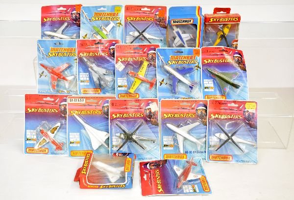17 Matchbox Sky-Busters Airplanes: All different and new in slightly worn packaging, C9-10. Examine photos closely, or call for more information, 203 730-1404.