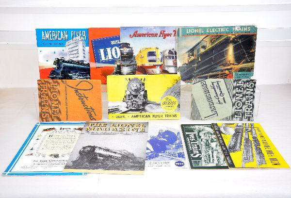 Nice Lionel, Ives & American Flyer Catalogs, Plus: All prewar, including Ives 1928, 29 & 32; AF 1936, 38 & 39; Lionel Canadian 1932, 1939, Lionel magazine 1936 & Model railroader 1941, most clean and appear complete.