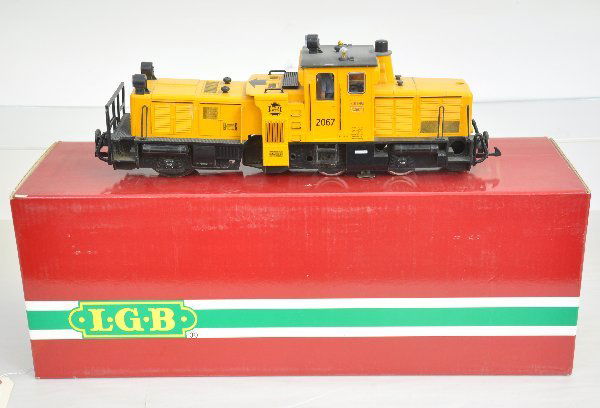 Boxed LGB 20670 Diesel Locomotive: G Gauge. 2-4-0 crocodile switcher, missing 1 light cap, shows moderate playwear, ob C6+-7