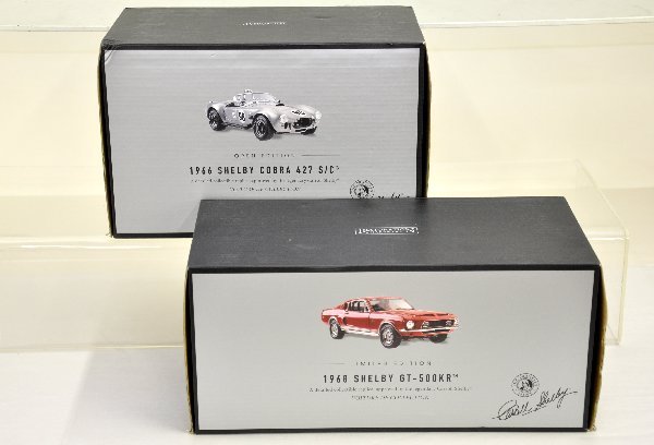 2 Boxed Franklin Mint 1:24 Scale Fords: 1966 Shelby Cobra 427 & 1968 Shelby GT. Both are new in boxes. Examine photos or call for more information at 203 730-1404.