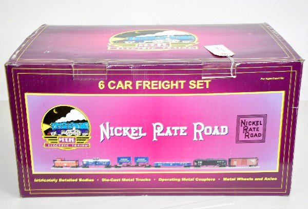 MTH 20-90002 NPR Freight Car Assortment: Includes boxcar, hopper, gondola, piggy back flat, tank car & caboose. All have original boxes & set box, C9