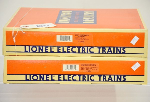 Lionel 6464 Boxcar Assortments 4 & 5: Includes 19272 (B&A, PRR, SP); 19276 (C of G, Rutland, B&O), all like new with boxes & master boxes, C9