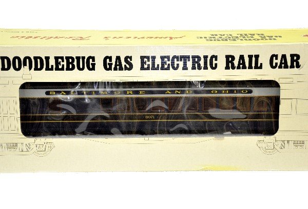 Aristo Craft 21202 B&O Doodlebug Railcar: G Gauge. 1:29 R2 curves. Powered interurban that is new in box, C10