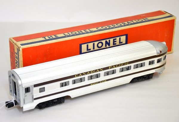 Boxed Lionel 2551 CP Observation: Clean with original stripes, showing light playwear, ob is C8, car C7+