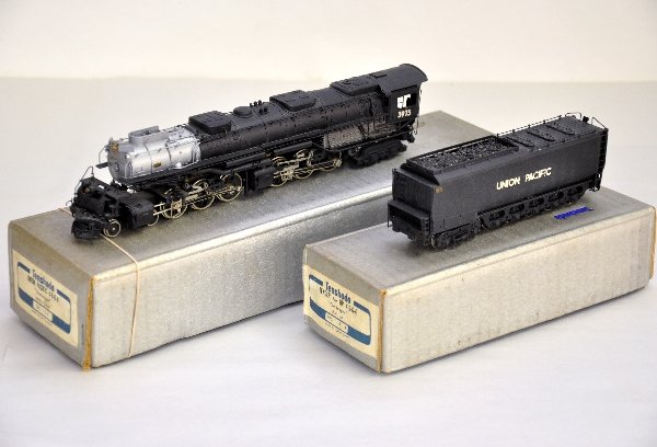 Boxed Tenshodo HO Brass UP Big Boy: Factory painted, clean and lightly run. Obs, C7+