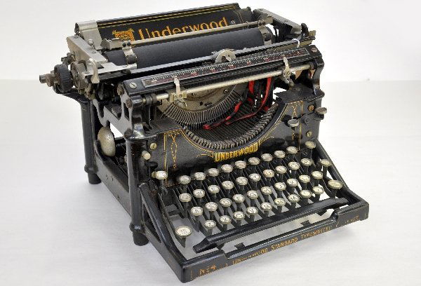 Early Underwood #4 Typewriter: All these items came from the old dispatch station in Westchester RR Yard. Cast Irion frame with hand painted details, functions well with ribbon, shows light signs of use & age and will clean-up nice