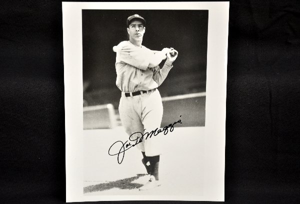 Joe DiMaggio Signed Photo: 8 X 10 black & white photo signed clearly in black marker. Examine photos or call for more information, (203) 730-1404