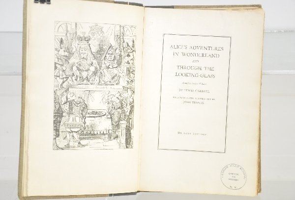Alice's Adventures In Wonderland Book: By Lewis Carroll, illustrated by John Tenniel, Deluxe Edition, 1897, minor foxing on initial page, covers show signs of use & age, but intact. Examine photos or call for more information, (203) 730-14