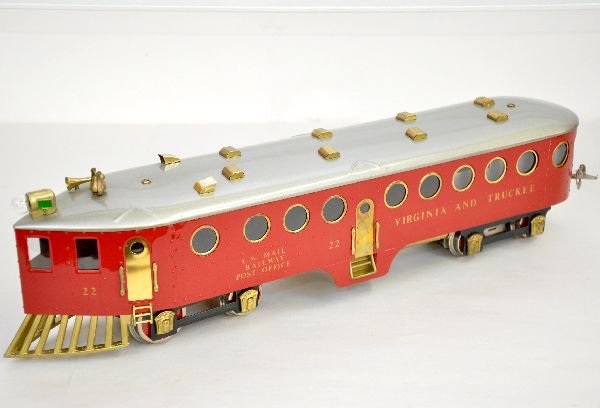 Scarce Richart McKeen Railcar: ST. GA. Beautiful 21" reproduction of this early 20th century model. Steel construction with open frame motor & interior cab details. It shows light playwear, C8