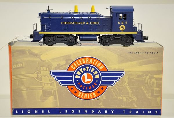 Lionel Celebration 18978 C&O NW2 Diesel: Nice reissue of Lionel's 624 diesel, now equipped with Command, RailSounds, TowerCom & CrewTalk. It shows very light run time with ob & shipper, C8+-9