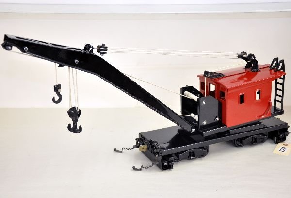 T-Reproductions Buddy L Track Crane: Nice Buddy L Railroad reproduction. 32" long and like new, C8+