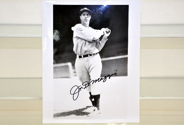 Signed Joe DiMaggio Baseball Photo: 8X10 black & white photo signed clearly in black marker. Examine photos or call for more information, (203) 730-1404