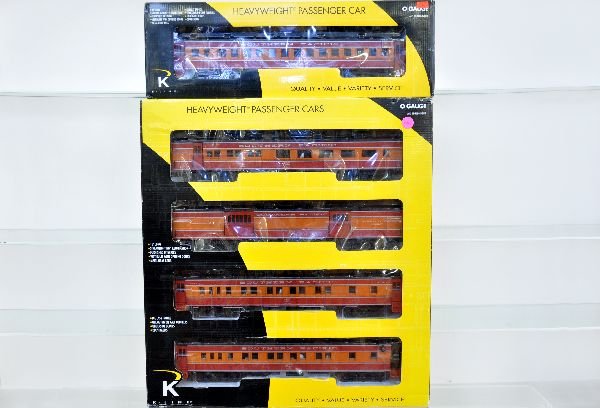K-Line SP Daylight Passenger Cars: K4800-9840 4-pack heavyweights, plus the K4888-0011 extension coach. All appear lightly run with boxes, C8