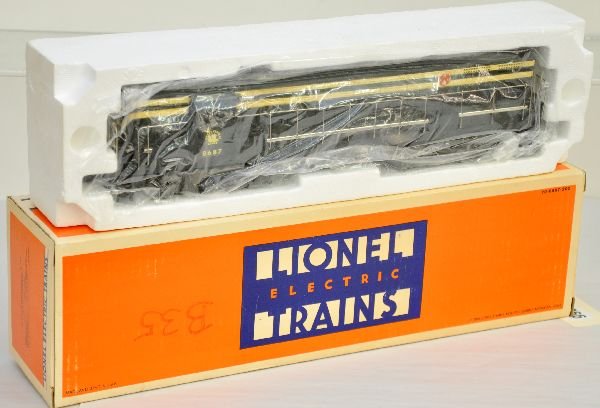 Lionel 8687 JC FM Diesel: Features anniversary colors, dual motors with light. It is unrun with box, C9. Box in this lot may have light to moderate basement smell