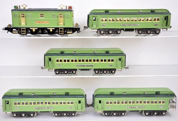Williams MTH Stephen Girard Set: St. GA. Williams 9E electric with original motor; 3 MTH passenger Cars. All show moderate run time with C8 bodies