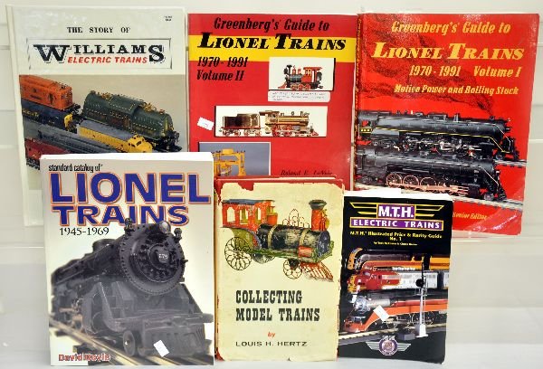 Toy Train Reference Books: Includes 1999 MTH guide #1; Collecting Model Trains, by Hertz (a must read for serious collectors); Story of Williams, by Hubbard; Greenberg's Guide To Lionel Vol. 1 & 2, some writing; Catalog of Lion
