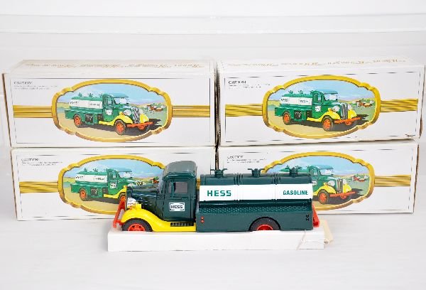 4 Hess 1983 Tank Trucks: All like new with inserts. Boxes have light soiling, C9