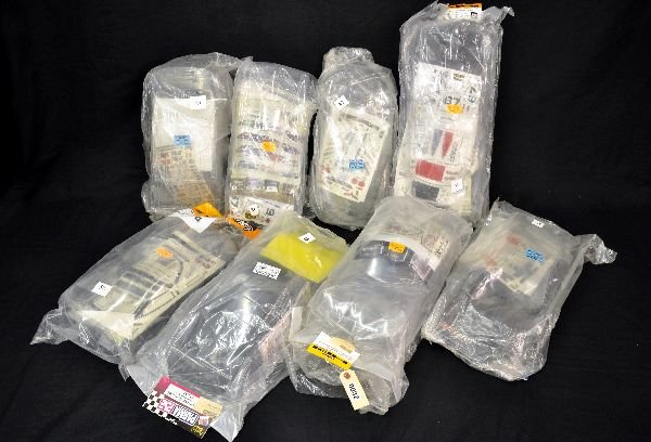 1/10 Scale RC Car Domestic Shells Clear: 9 clear RC car shells. 4 Corvettes, 2 1967 Corvettes, 1 Cadillac CTS-VR, 1 Hotrod Gangster Custom, 1 Hummer Pickup Truck. All shells are new in packaging. Examine photos or call for more information, 