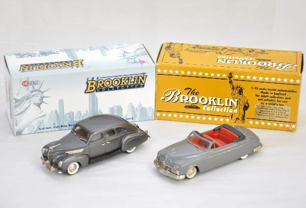 2 Boxed Brooklin Lincolns: 1:43 scale. Includes #106 Zephyr 4-door Sedan; #94 1949 Cosmopolitan Convertible. Appear like new, but may be missing minor trim parts, C9