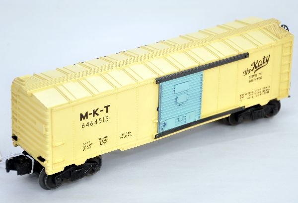 Lionel 6464-515 Katy Boxcar: From the Girls set, this MKT boxcar is clean & bright, showing light playwear, C7-7+