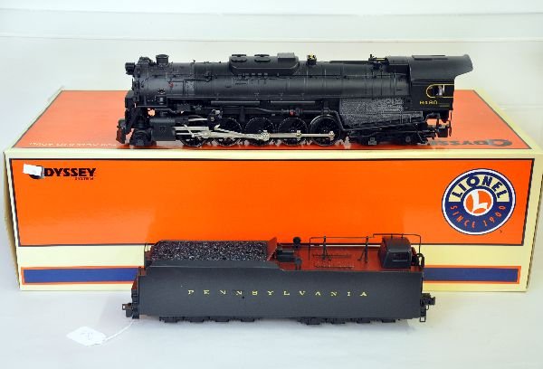 Lionel 28078 PRR Texas Steam Locomotive: 042. 2-10-4 loco with long haul tender. Features include Command Control, RailSounds 4.0 with TowerCom, CrewTalk, and Dyna chuff, Wireless Tether and an Odyssey Motor. It shows light runtime with box,