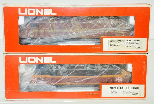 Lionel MPC 8558 & 8551 EP-5 Electrics: Includes an 8551 PRR Little Joe & 8558 MR electric. Both show light runtime with boxes, C8
