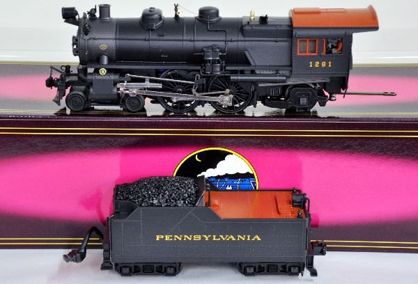 MTH 20-3112-1 PRR Atlantic Locomotive: Nice 4-4-2 loco with RailSounds 2.0 with passenger station effects. It is lightly run with box, C8+