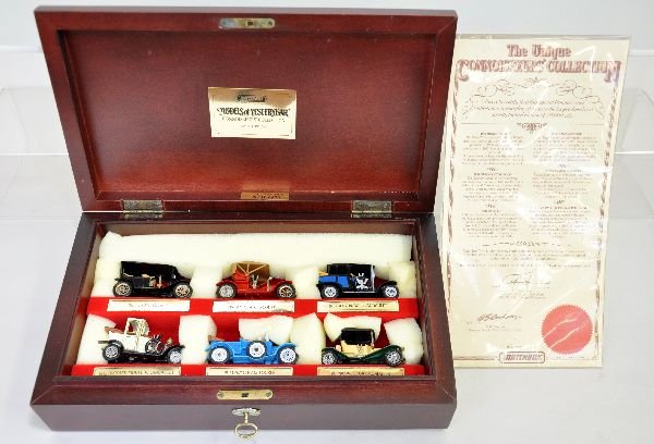 Matchbox MOY Connoisseurs Gift Set: Super Limited Edition set #672. It is like new with certificate, packing foam & wooden display box, C9+