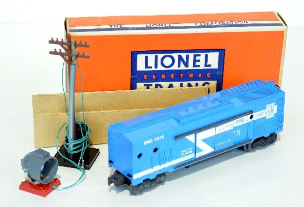 Mint Boxed Lionel 3530 Generator Car: As good as it gets. Short stripe, black tanks & pole. It is as new with insert & wrapping, unrun with a brick box, C10