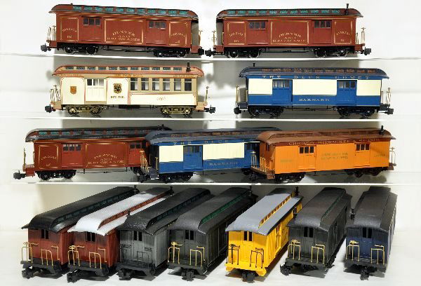 14 Assorted Bachmann Baggage Cars: G Ga. Think US Mail Train! Includes a V&T #21; 2 Southern #3s; NYPB&W #820; C&S #1; AT&SF #17; 2 Blue Comets; PRR #4; 3 #D&RGW #112; CM&StP #1; The East Mail #703. All appear like new with dust from d