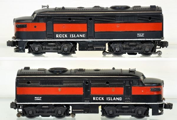Lionel 2031 RI Alco AA Diesels: Clean matched pair showing light to moderate runtime with clean battery box, C7
