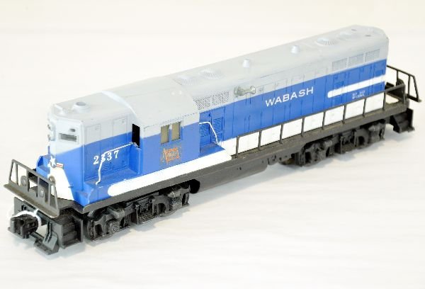 Lionel 2337 Wabash GP7 Diesel: Clean with 95% decals. Air Force decals added to both ends; battery box appears clean with light runtime, otherwise C7