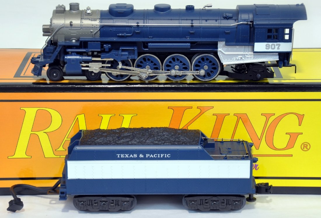 RailKing MTH RK-1114LP 4-8-2 Steamer: Texas & Pacific L-3 3-Rail comes equipped with ProtoSound, Proto-Smoke and operates on O-27 Track. This unit was lightly track tested by previous owner to confirm operation of all features. C10 Body