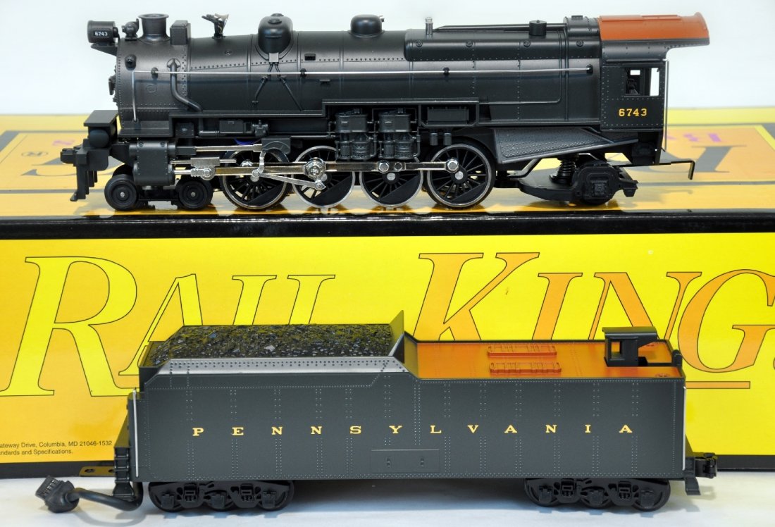 MTH RailKing 4-8-2 M1a Mountain 30-1168-1 C10 Body: Pennsylvania Steam Engine comes equipped with Proto-Sound 2.0, Operating Metal Coupler and Operates on O-31 Track. This unit has been test track run by previous owner to test operation of all features