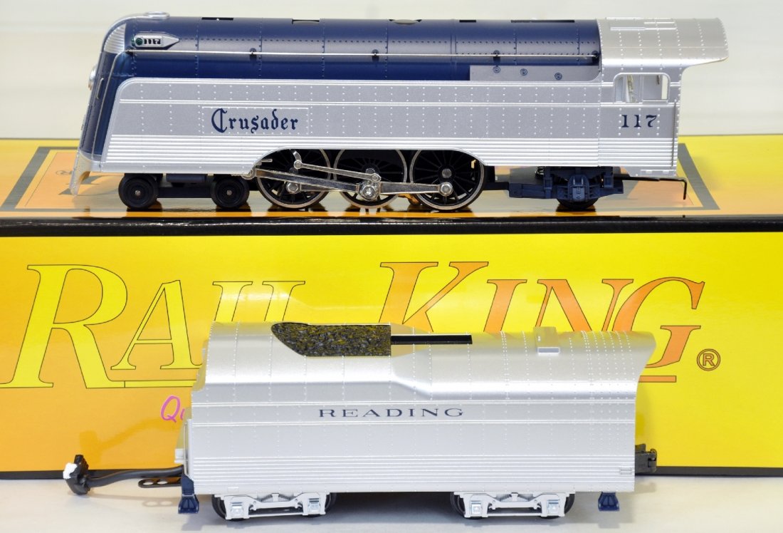 Mint MTH RailKing 30-1152-1 Reading Crusader: Nice streamline locomotive equipped with ProtoSounds ProtoSmoke & ProtoCouplers. It has been test run with box, C10