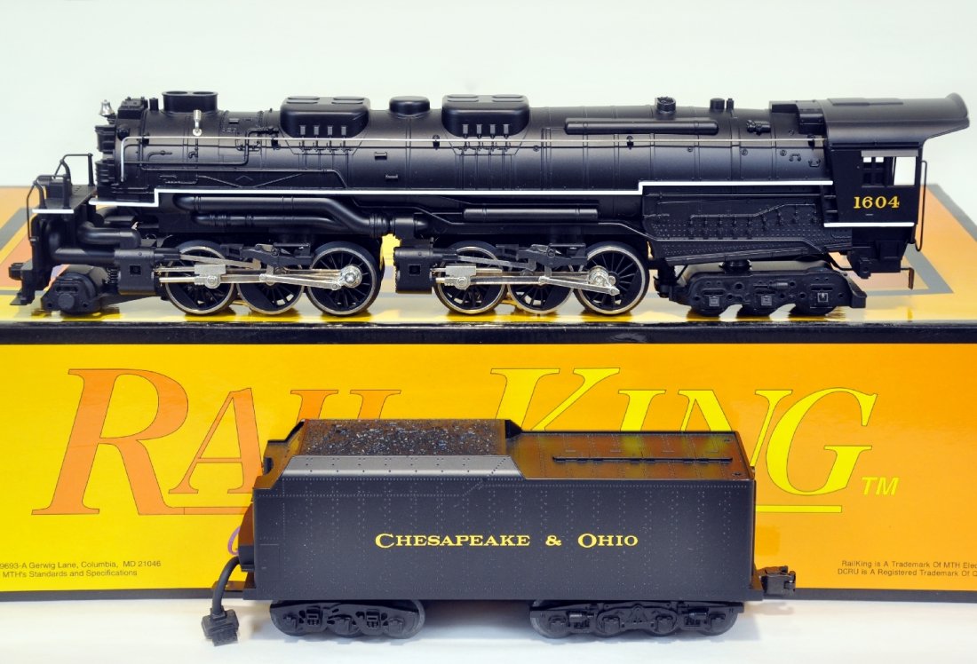 MTH RailKing 20-1117Lp C&O Allegheny, C10: 031. Nice 2-6-6-6 articulated steam loco with ProtoSounds, ProtoSmoke & more. It appears unrun with box, C10