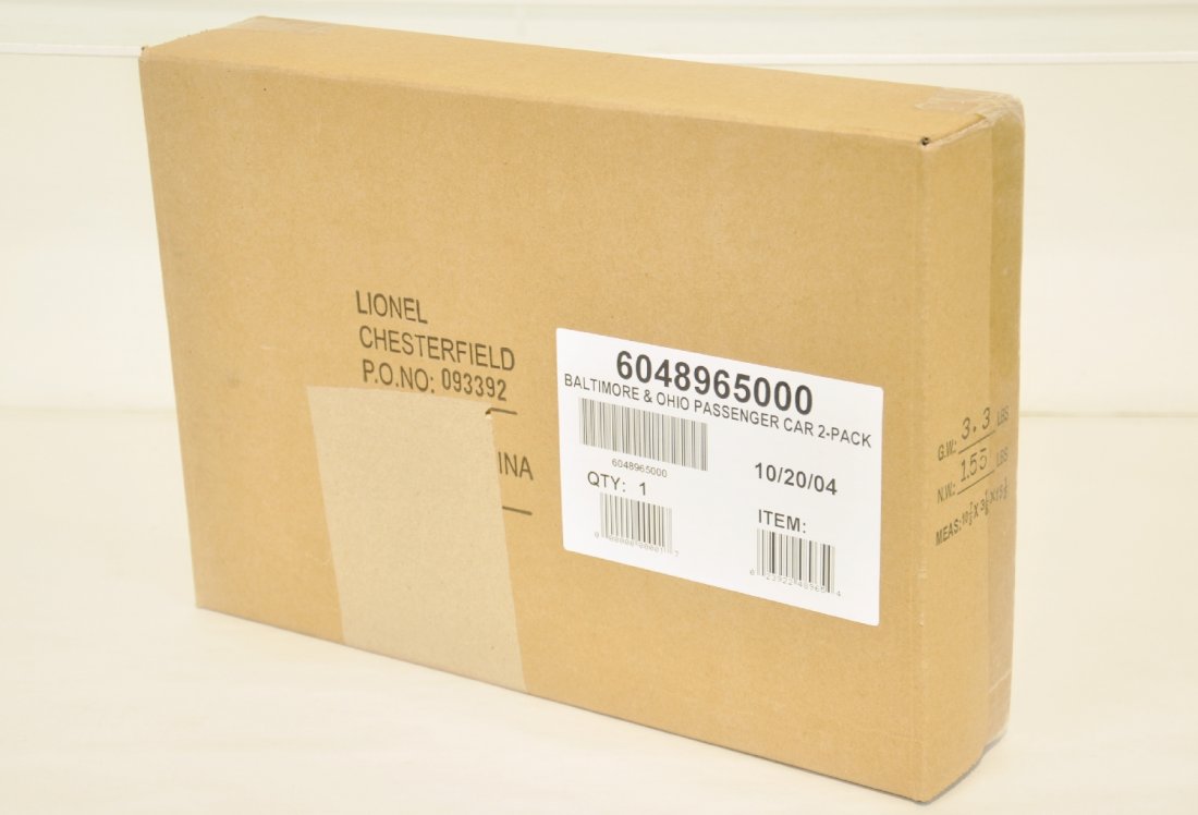 Lionel American Flyer 48965 B&O Extension Cars: S Gauge. Includes a Baggage & Diner to match the set in previous lot. They are sealed in their shipper, C10