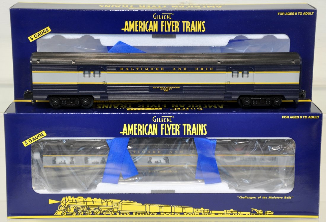 Lionel American Flyer B&O Extension Pieces: S Gauge. B&O 2-pack, which includes 48966 baggage car, 48967 dining car; These units are unrun in Ob. C10