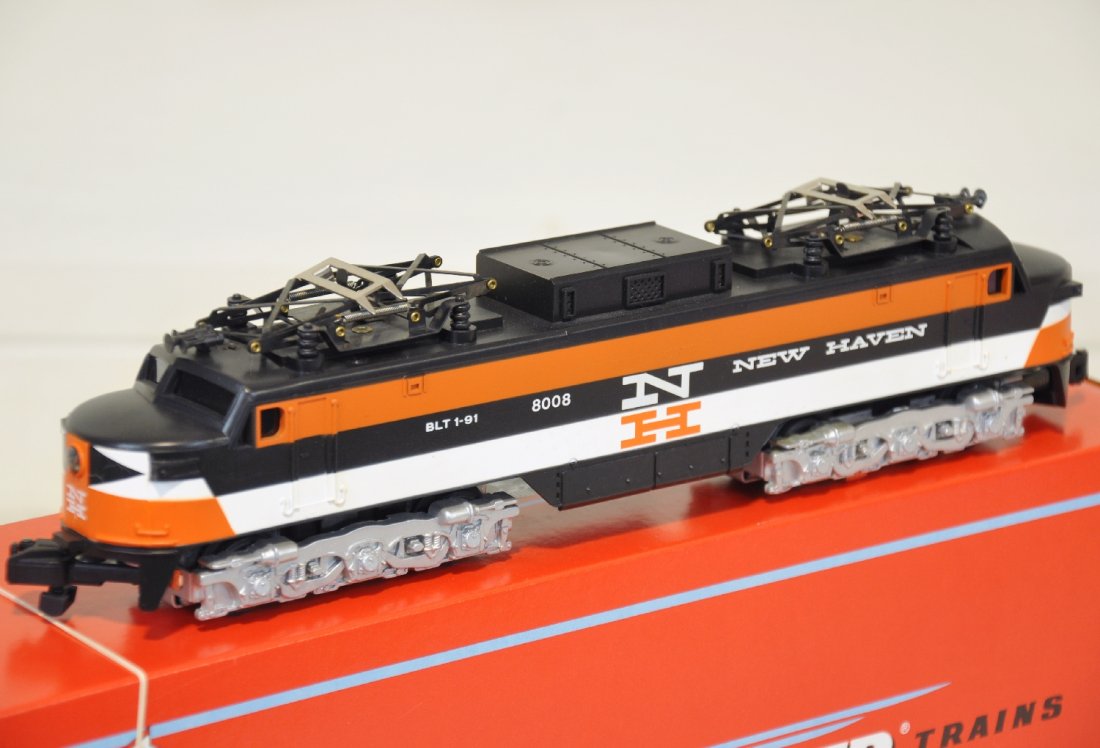 Lionel American Flyer New Haven EP-5 Electric: S Gauge. Comes equipped with Four Wheel Drive, Operating Pantographs and Working Headlights. This unit is unrun in Ob. C10