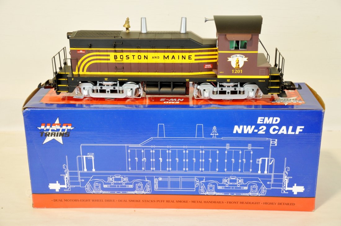 USA R22032 B&M NW-2 Diesel: G Gauge. Super large scale diesel cab 1201. It is unrun with box, C10