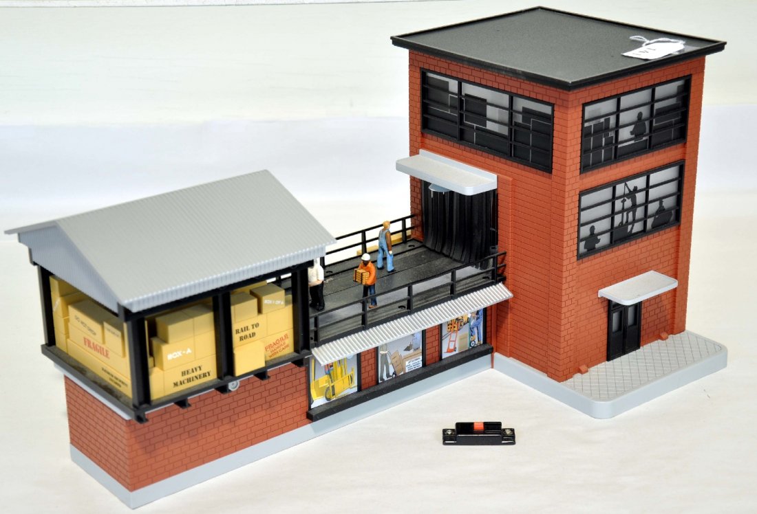 MTH RailKing 30-9110 Transfer Dock: Nice operating accessory where a parade of workers carry packages back & forth. It is clean with control switch, C8