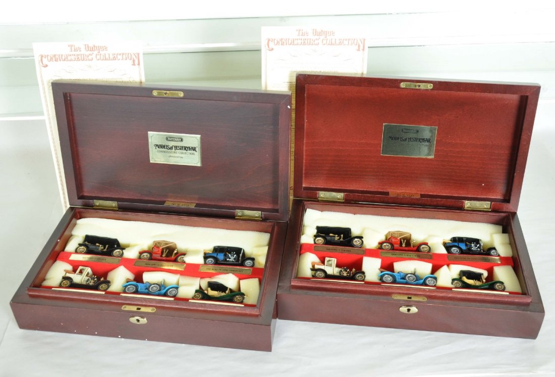 2 Matchbox MOY Connoisseurs Gift Set: 1984 limited production with 6 Models of Yesteryear. You are bidding on two sets, mint with inserts, paperwork & shippers, C10