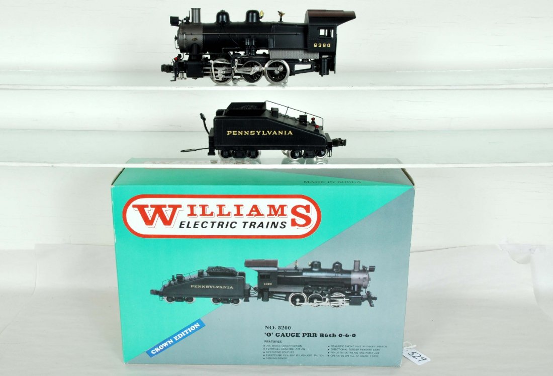 Williams PRR B6sb Steam Switcher: Includes Boxed 0-6-0, No. 5200, Painted Brass. Perfect paint and trim. Wheels appear test track run. C9
