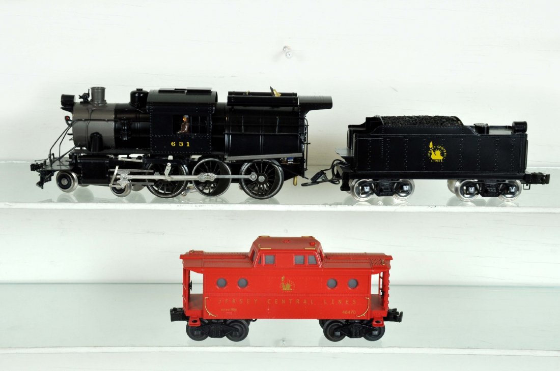 Williams JC 4-6-0 Camelback 5015 & Caboose: Includes boxed 631 Brass Loco with tender, and N5c Caboose #46470. Perfect paint and trim. Wheels show light to moderate run time. C8