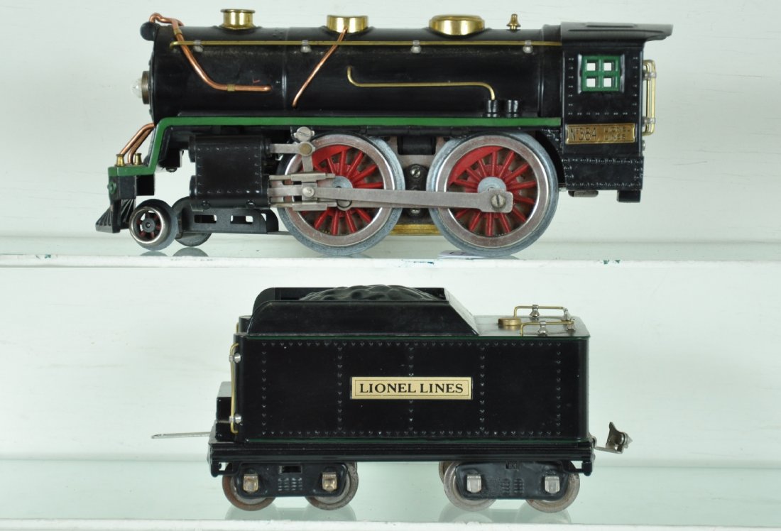 Restored Lionel 384E Steam Loco: ST. Gauge. Nice clean & shiny restoration with matching 384T tender, appears C8